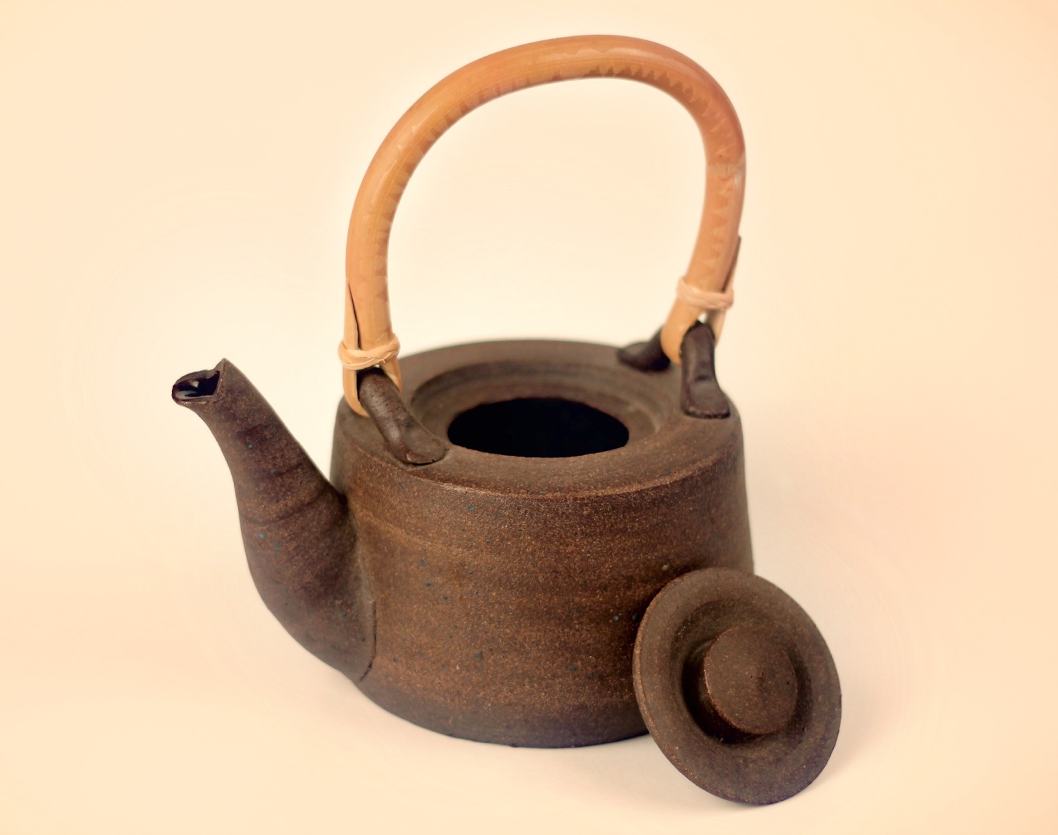 Teapot with bamboo handle