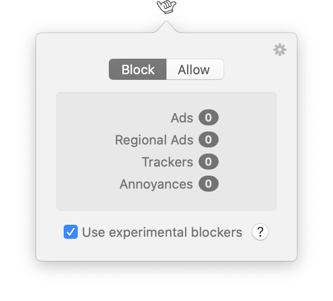 RadBlock.app extension popover