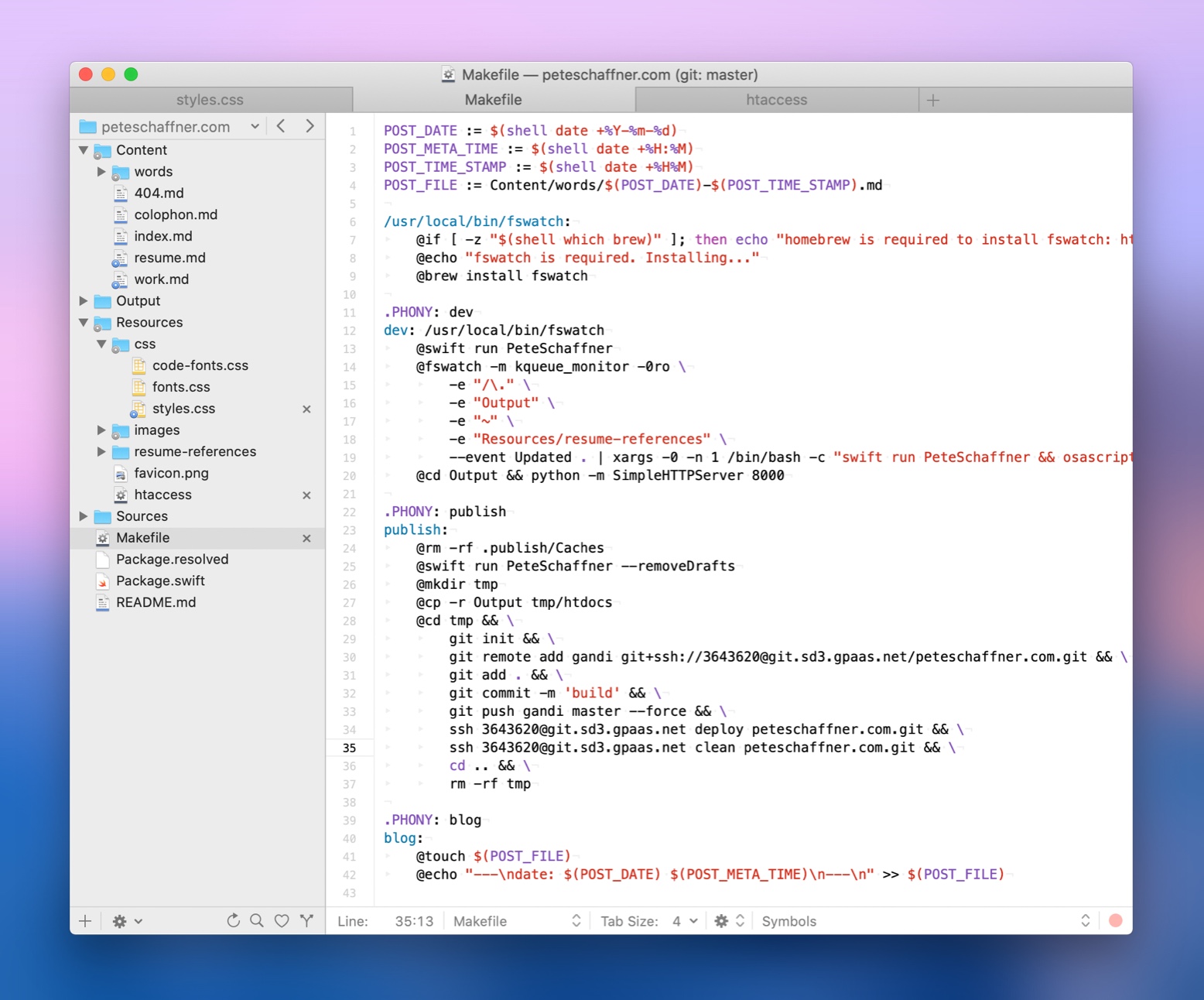 TextMate.app light theme